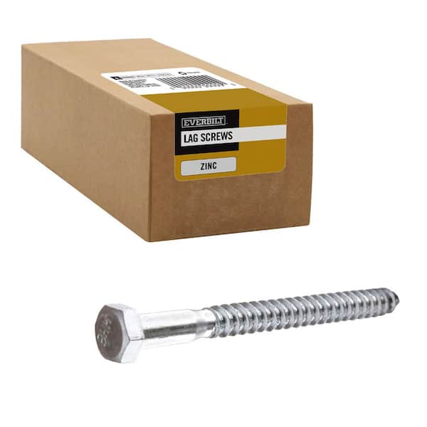 3/8 in. x 4-1/2 in. Hex Zinc Plated Lag Screw (25-Pack)
