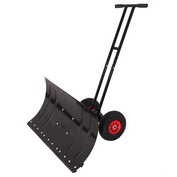 30" Snow Shovel sweeping with Wheels: Garvee Adjustable Angle & Height Handle