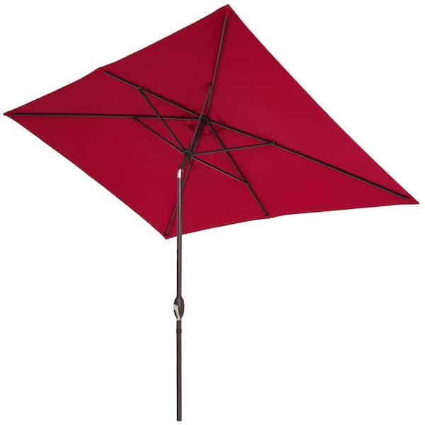 JOYESERY 10 ft. x 7 ft. Aluminum Frame Rectangle Market Umbrellas in Venetian red