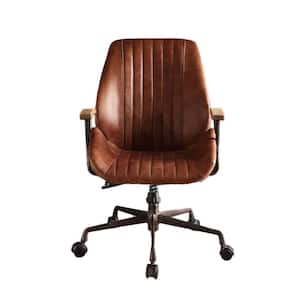 Brown Leather Hamilton Office Chair with Swivel Lift Seat