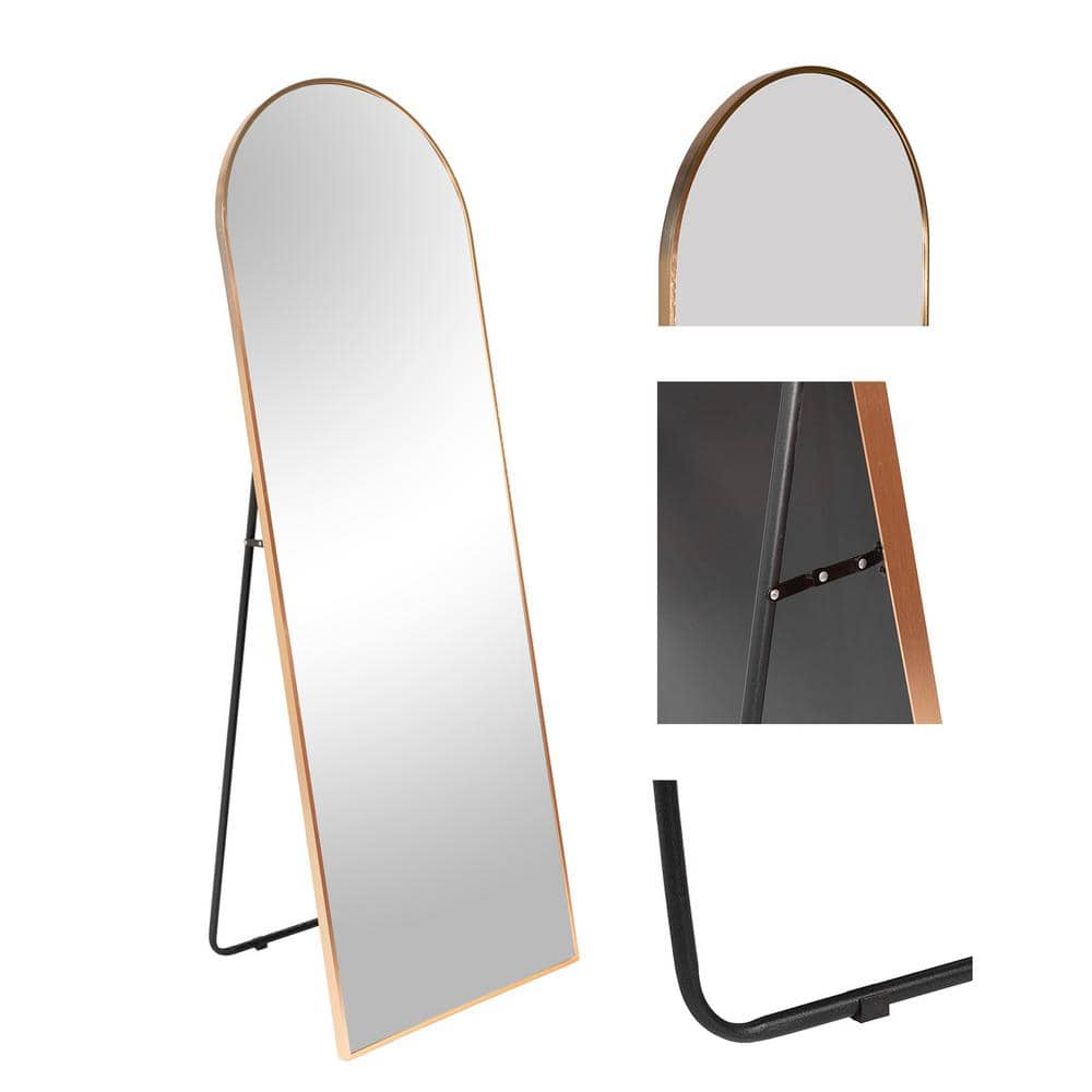 22 in. W x 65 in. H Large Arched Framed Full-Length Floor Mirror Wall Bathr