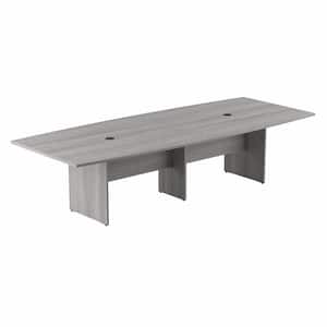 119.21 in. Boat Top Platinum Gray Conference Table Desk