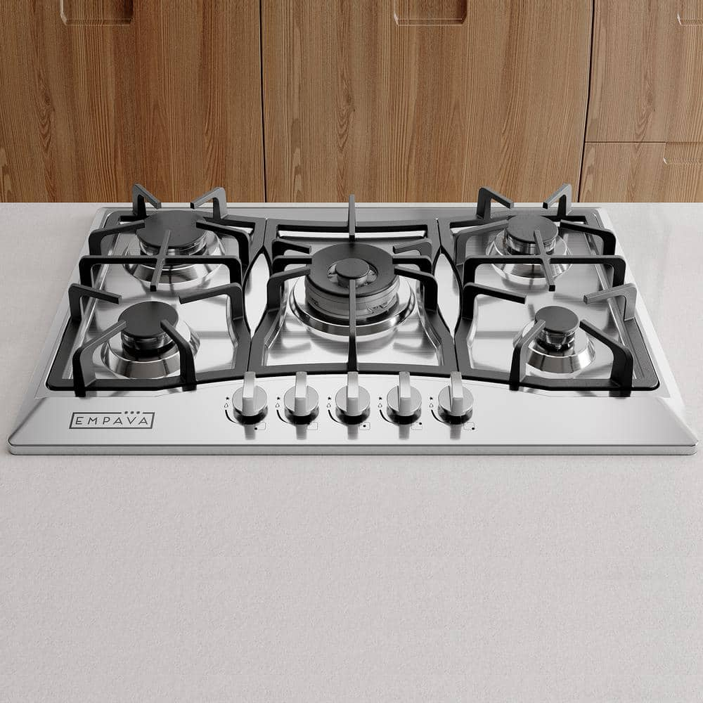 Empava Built-In 30 in. Gas Cooktop in Stainless Steel- 5 Sealed Burners