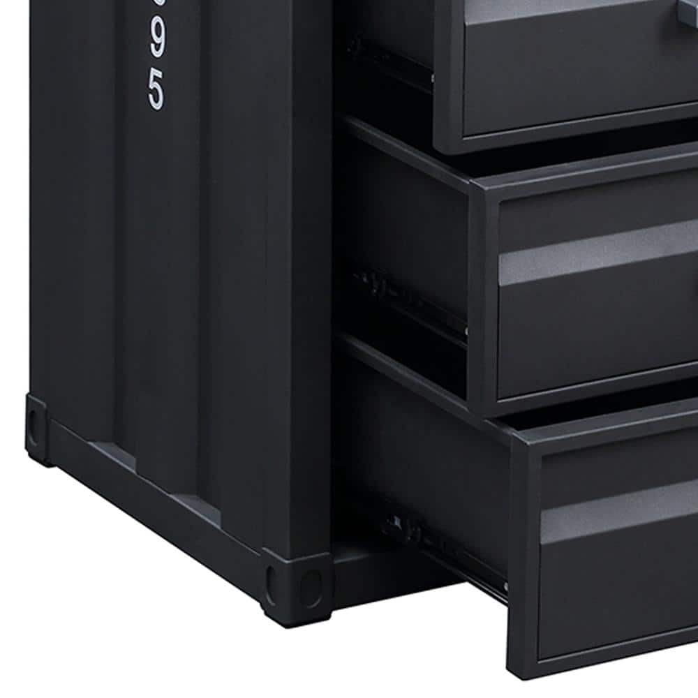 Industrial Gunmetal 4-Drawer Metal Chest
