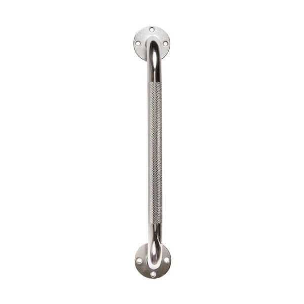 Dmi 32 In X 1 In Steel Knurled Grab Bar In Silver 521 1570 0632 The Home Depot