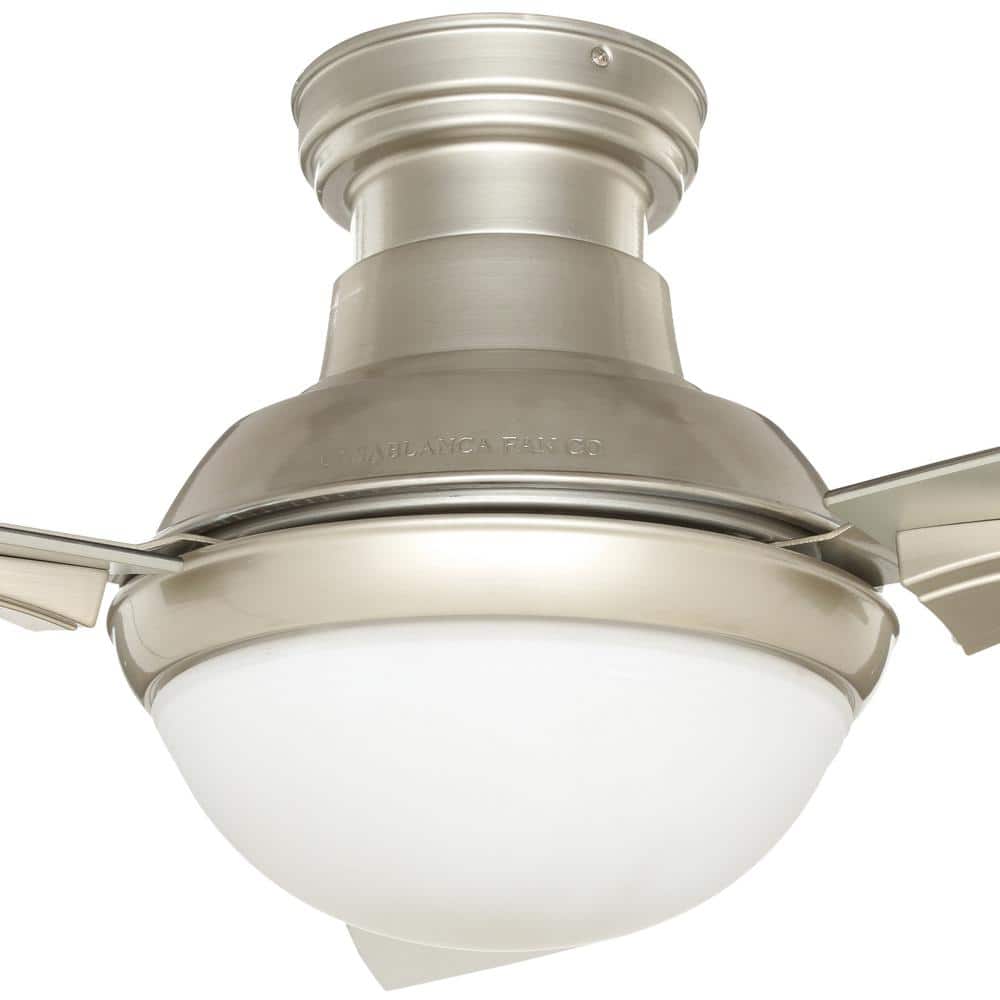 44" Satin Nickel Modern Ceiling Fan with LED Light and Remote