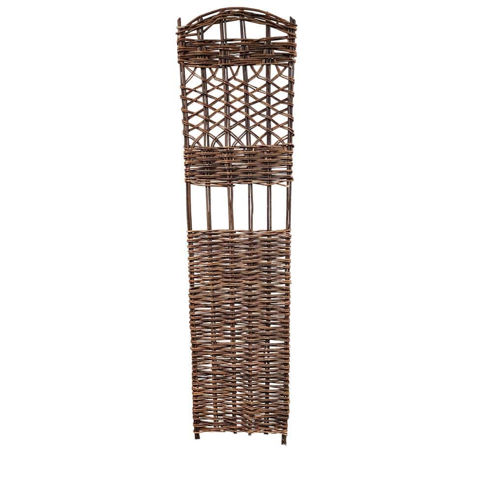 72" Brown Willow Wood Lattice Panel Trellis