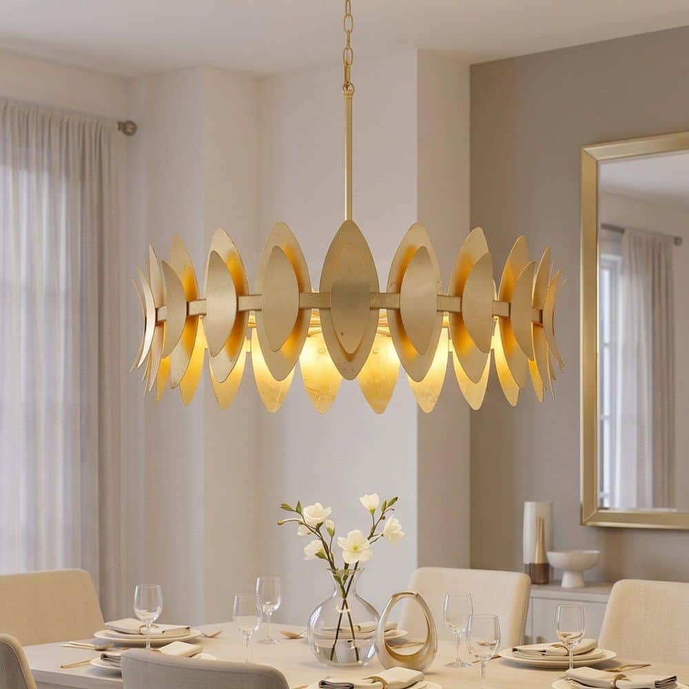Quoizel Hayley 60-Watt 6 Light Gold Leaf Pendant Light with Metal