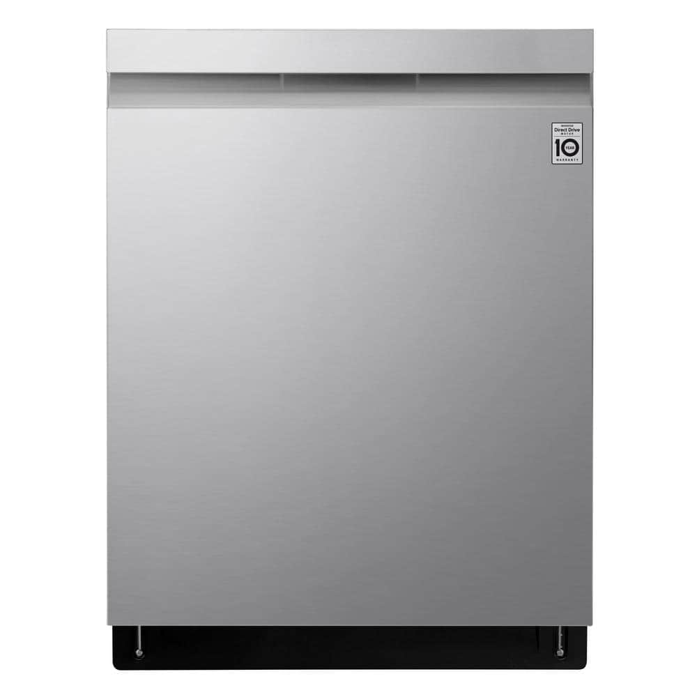 LG Electronics 24 in. PrintProof Stainless Steel Top Control Built-In Smart Dishwasher with Stainless Steel Tub and QuadWash, 44 dBA