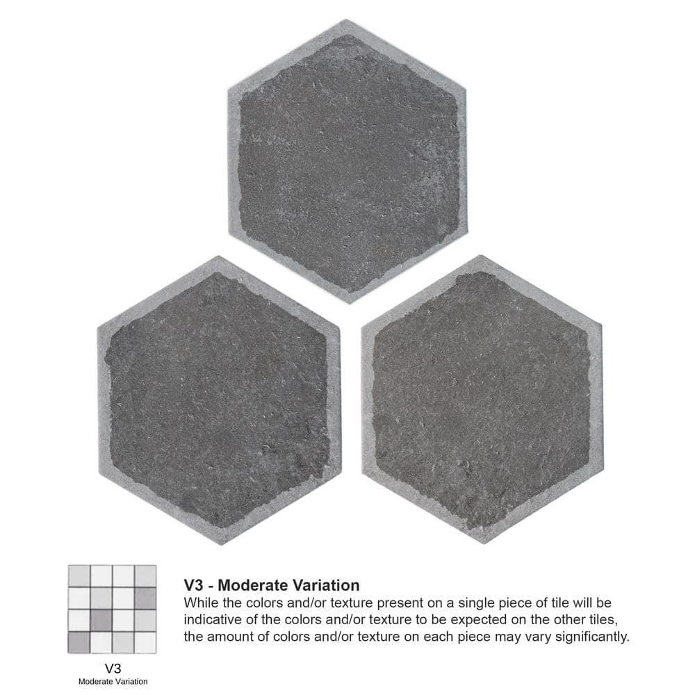 Décor Grafito Hexagon Porcelain Floor and Wall Tile
