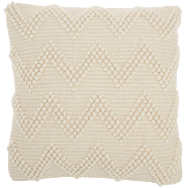 Mina Victory Lifestyles Ivory Geometric 20 in. x 20 in. Throw Pillow