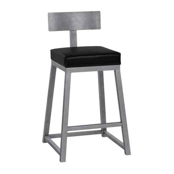 Taylor Gray Home Tyson 26 in. Cantina Black Backless Bar Stool
