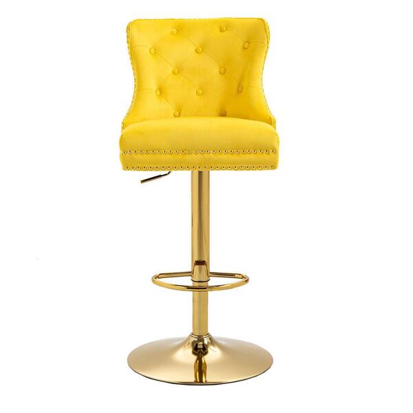 yellow counter height bar stools