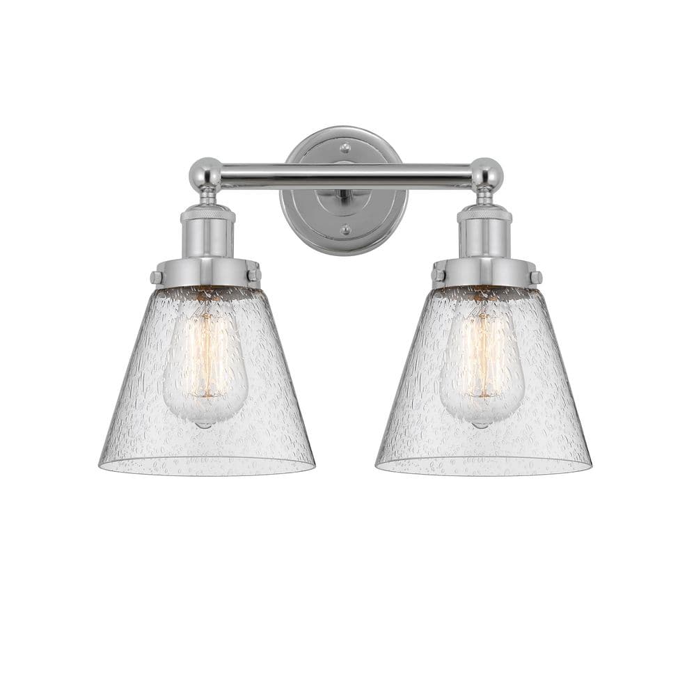 Cone 15.5 in. 2-Light Polished Chrome Vanity Light with Glass Shade price history on PriceWatchPro