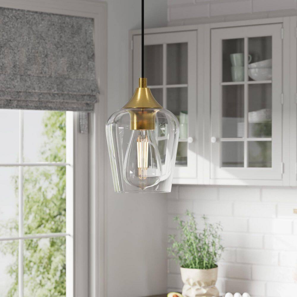 1-Light Brushed Gold Modern Pendant Light Fixtures with Clear Glass Shade for Kitchen Island (3-Pack, Bulb Not Included) price history on PriceWatchPro
