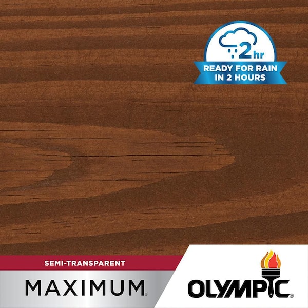 Olympic Maximum 1 gal.ST-2021 Royal Mahogany Semi-Transparent Exterior Stain and Sealer in One Low VOC