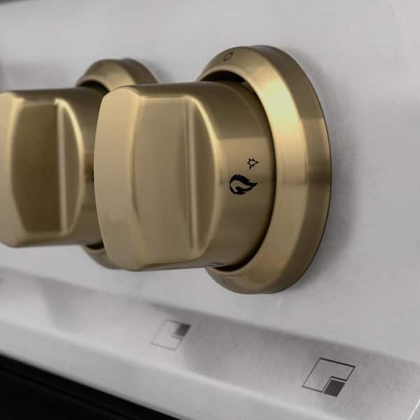 Autograph 36 in. Legacy Dual Fuel Range with 6 Burners and Electric Oven in Satin Steel with Black and Bronze Accents