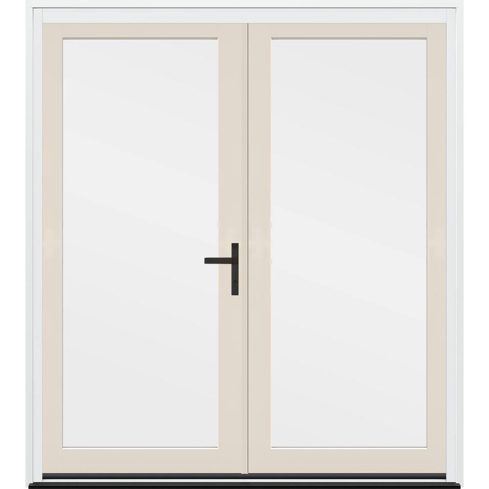 72 in. x 80 in. F4500 Left-Hand/Inswing White Fiberglass French Patio Door w/ Low-E Impact Glass and Black Handle price history on PriceWatchPro