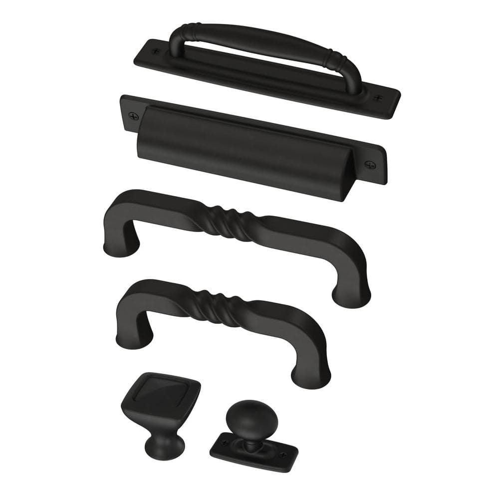 Matte Black Iron 4" Center to Center Cup Pull