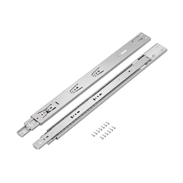 (Pair) 20 in. (500 mm) Stainless Steel Full Extension Side Mount Soft-Close Ball Bearing Drawer Slides