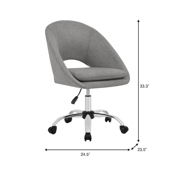 Tapley Retro Upholstered Office Chair in Gray