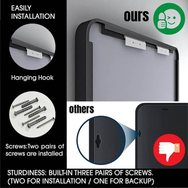 TOOLKISS 30 in. W x 36 in. H Rectangular Aluminum Framed