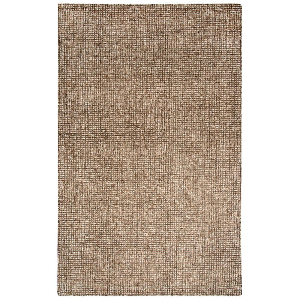Storm Brown and Beige Hand-Tufted Wool Area Rug 8' x 11'