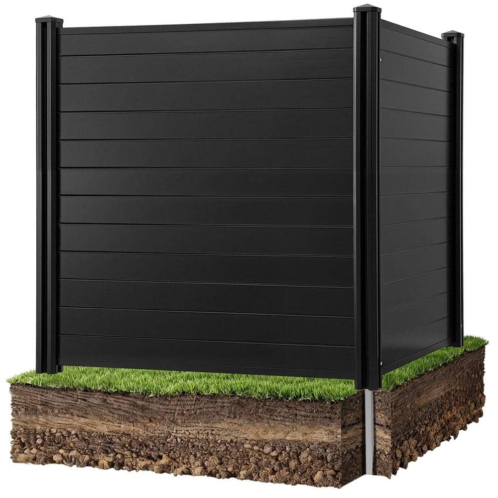 48 in. x 48 in. 2-Panel Vinyl Outdoor Privacy Screen with Ground Stakes, Black price history on PriceWatchPro