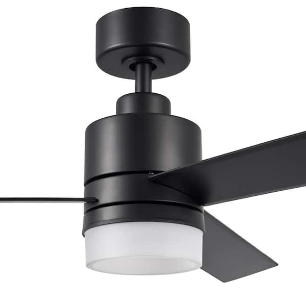 Sereni 52 in. Indoor Matte Black Ceiling Fan with Edge Lit Adjustable White Integrated LED and Remote Included