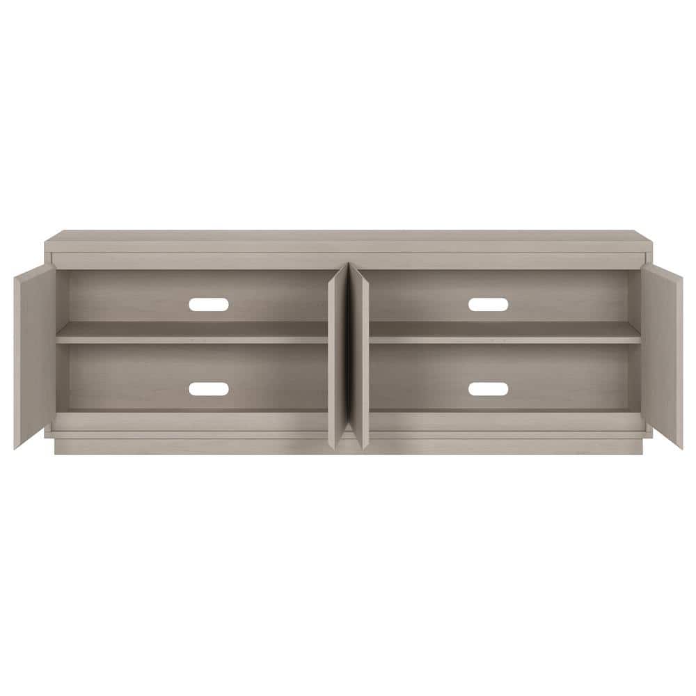 Alder White Modern TV Stand with Cabinets, 68-Inch