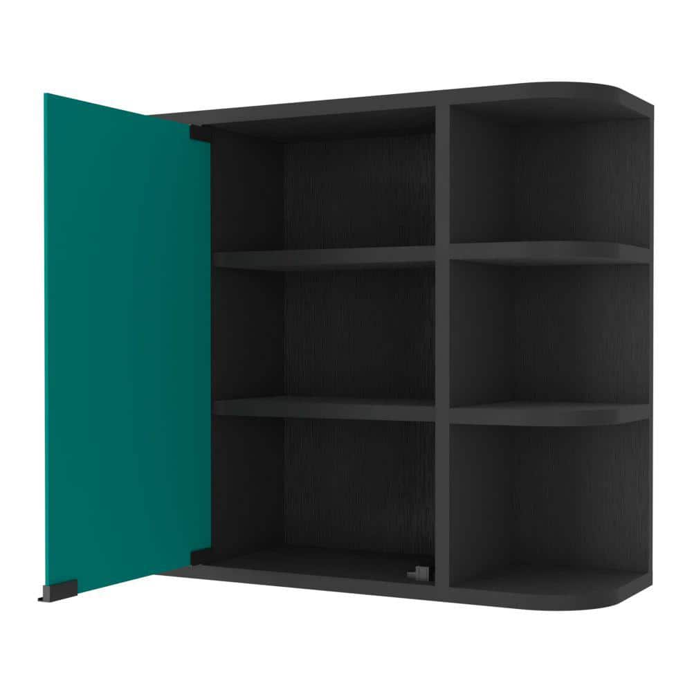 23.6 in. W x 19.6 in. H Rectangular Black Wall Surface Mount Bathroom Storage Medicine Cabinet with Mirror and Shelves price history on PriceWatchPro
