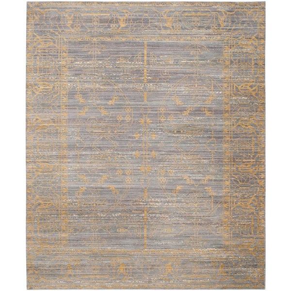 SAFAVIEH Valencia Grey/Gold 9 ft. x 12 ft. Border Area Rug