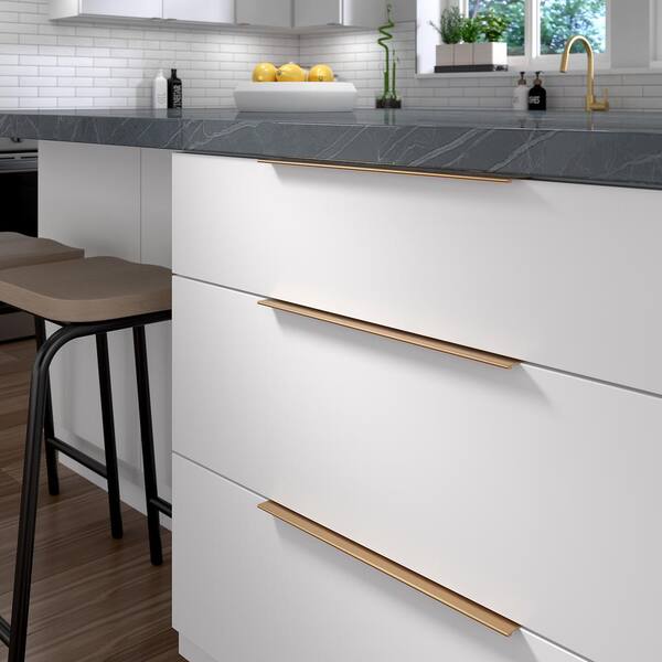 7-9/16 in. or 16-3/8 in. (192 mm or 416 mm) Champagne Bronze Contemporary Drawer Edge Pull 7-9/16 in. or 16-3/8 in. (192 mm or 416 mm) Champagne Bronze Contemporary Drawer Edge Pull