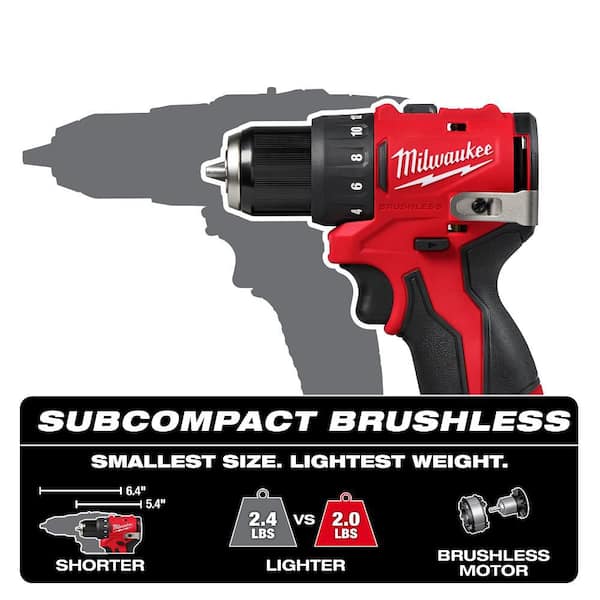 M12 12-Volt Lithium-Ion Brushless Cordless Subcompact Brushless Drill Driver Kit