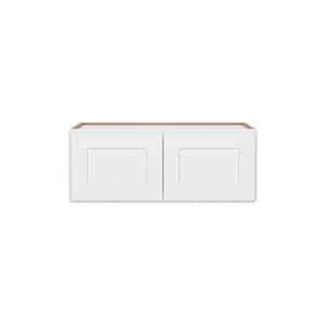 Easy-DIY 30 in. W x 24 in. D x 12 in. H Ready to Assemble Wall Refrigerator Kitchen Cabinet in Shaker White with 2-Doors
