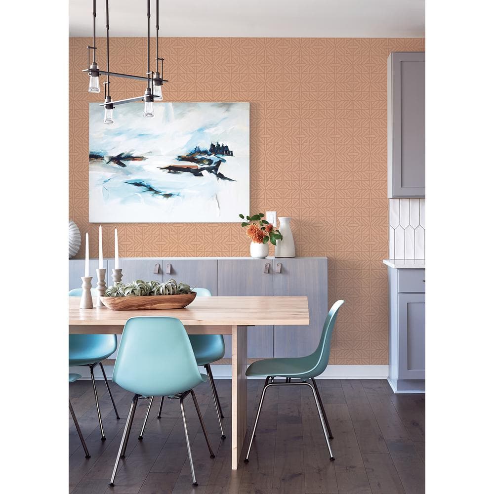Hesper Rust Geometric Non-Woven Washable Wallpaper