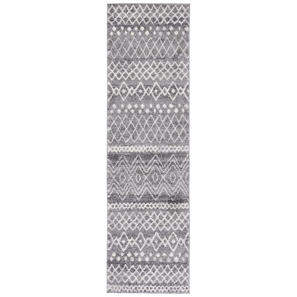 Madison 2 ft. x 6 ft. Charcoal/Ivory Tribal Distressed Runner Rug