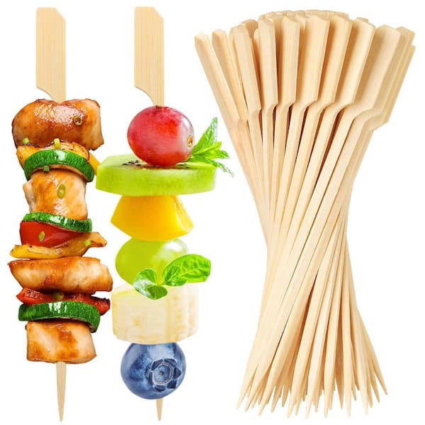 6 in. Disposable Bamboo Toothpicks and Food Picks Skewers for Party Drinks, Fruit, BBQ and Charcuterie Boards (200-Pack)