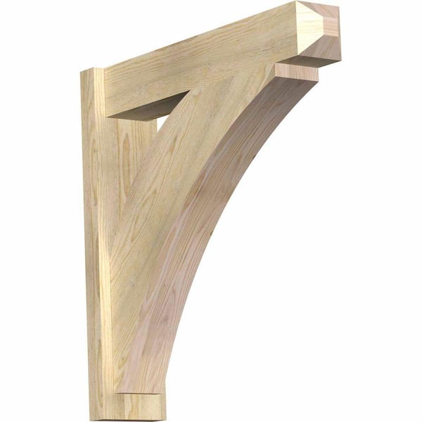 Ekena Millwork 6 in. x 28 in. x 28 in. Douglas Fir Thorton Craftsman Rough Sawn Outlooker