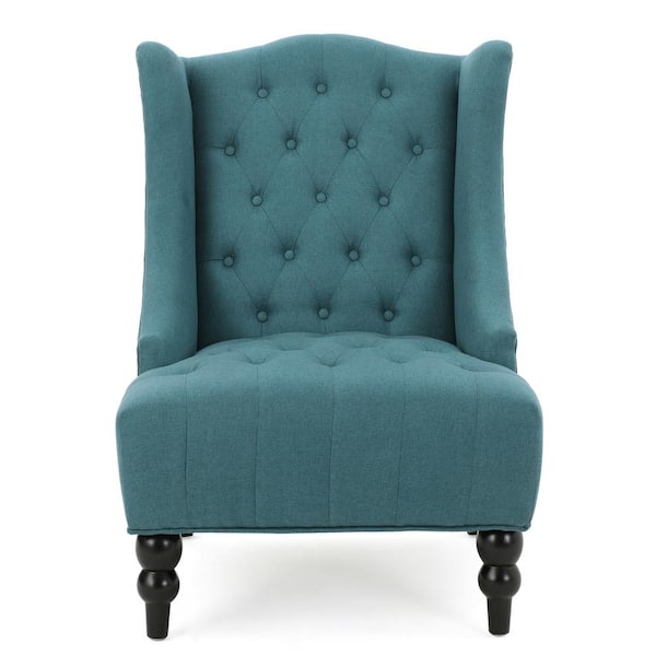Noble House Toddman Dark Teal Polyester High Back Club Chair