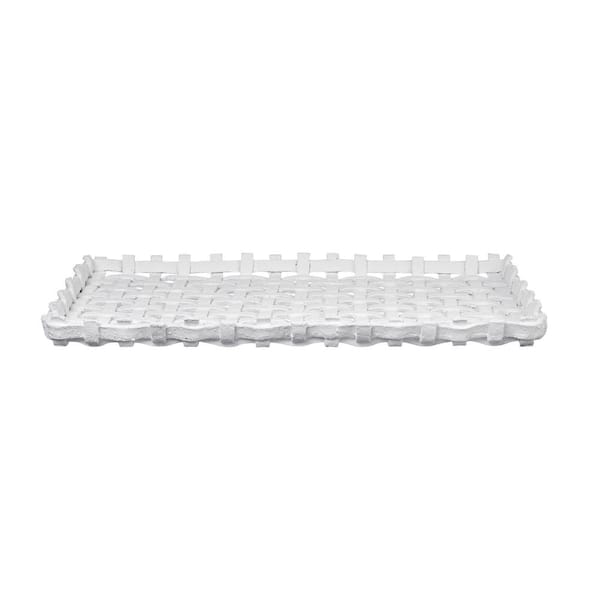 Glenrose 22 in. White Composite Decorative Tray