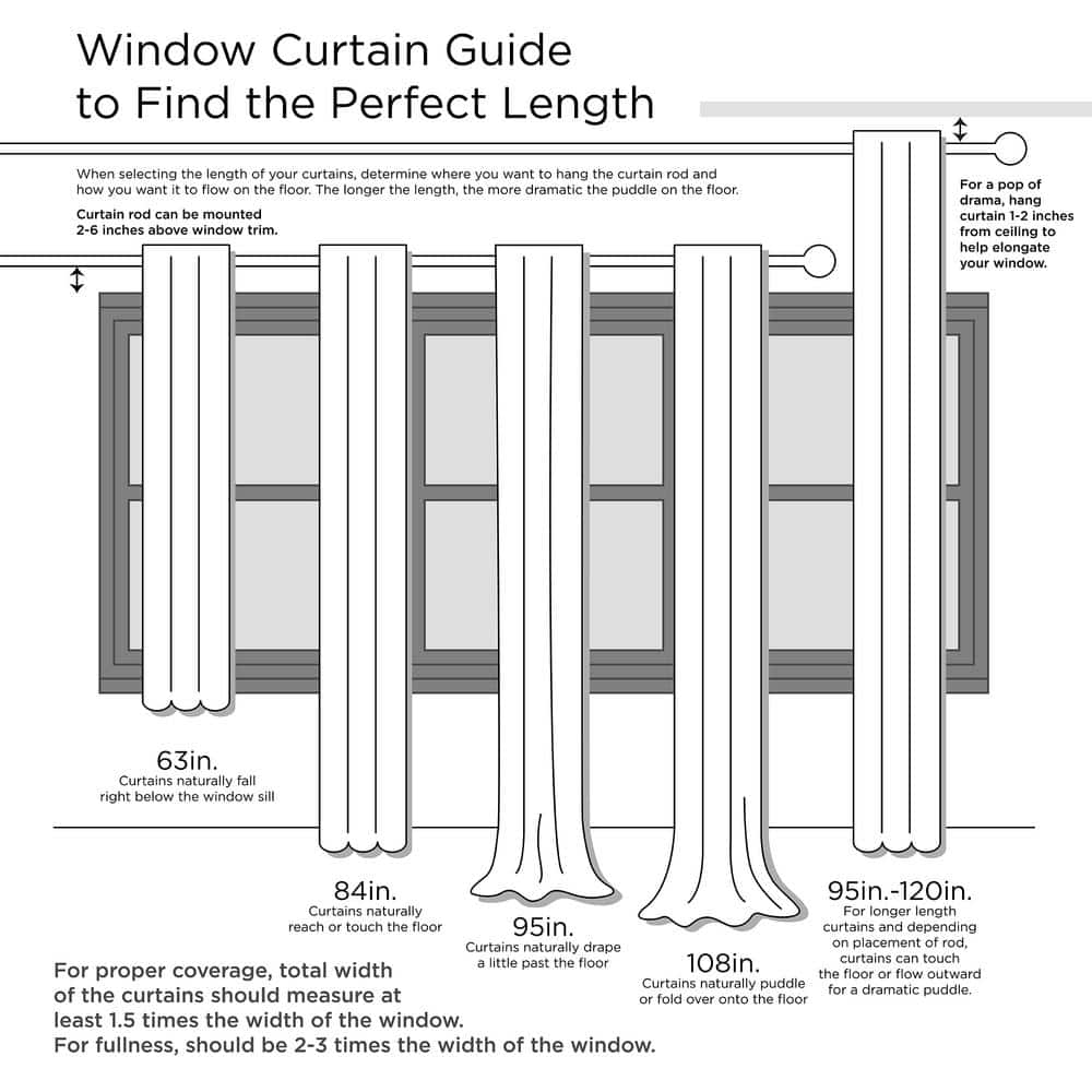 Ground Length Off-White and Navy Cotton Window Panel