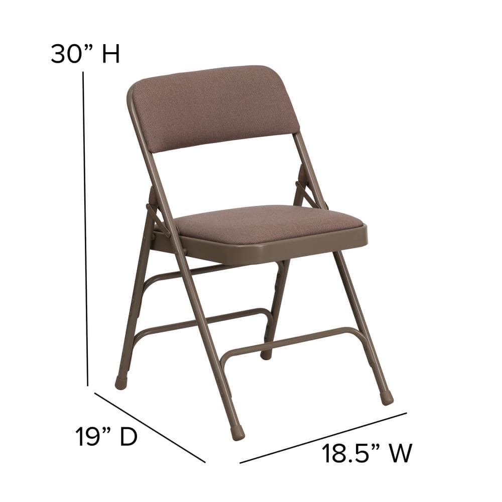 Hercules Curved Triple Braced Beige Fabric Folding Reception Chair