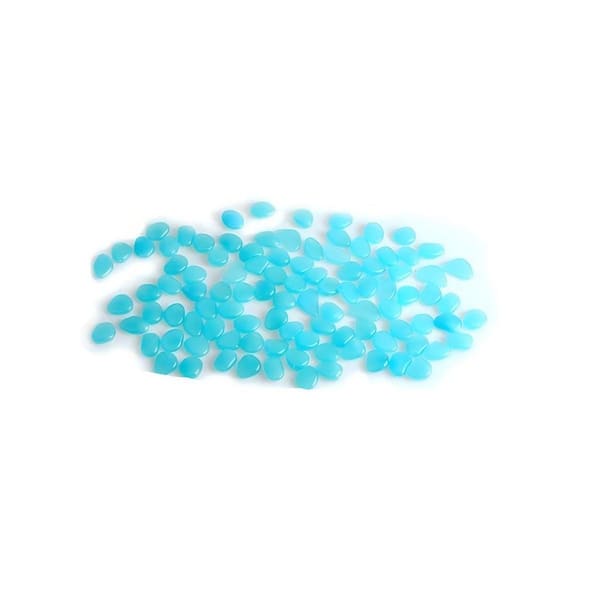 200 Pieces 1 in. x 1 in. Glow in The Dark Pebbles, Blue Luminous Decorative Stones for Garden, Stepping Stones Outdoor