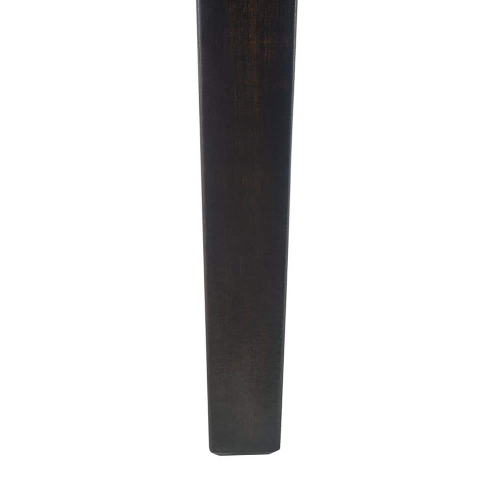 Luis High Back Black Wood Side Chair with Linen Upholstery