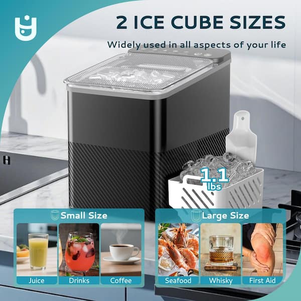 9 in. 26.5lb./24H Bullet Ice Countertop Portable Ice Maker in