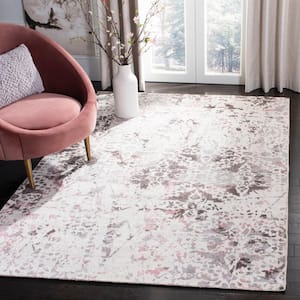 Expression Ivory/Gray 8 ft. x 10 ft. Distressed Abstract Area Rug