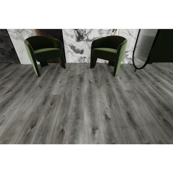 EverLux Basic Glacier Mist 20 MIL x 7.08" W x 48" L Waterproof Click Lock Luxury Vinyl Flooring (23.6 sq. ft. /case)