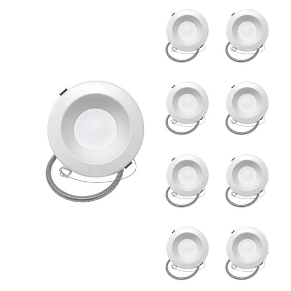 LEDone Downlight 4 in. Adjustable White Remodel 12-Watt Equivalent Housing Integrated LED Recessed Lighting Kit (8-Pack)
