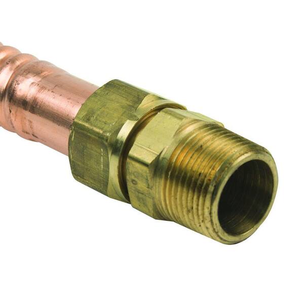 BrassCraft 3/4 in. FIP/MIP x 3/4 in. FIP x 18 in. Copper Water Heater  Connector (7/8 in. O.D.) WB20-18N - The Home Depot